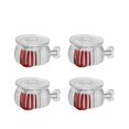 thumbnail image 2 of Queilt 12 Pack Self-Adhesive Swivel Caster Wheels with Brake, Durable POM Material, 360° Silent Rotation for Furniture, Plant Pots, Cabinets, and Home Use(Transparent-red Wheels), 2 of 5
