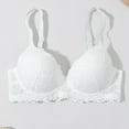 thumbnail image 5 of Tsesme Lace Bras for Women No Underwire Push up Mininizers Spaghetti Strap Lifting Deep V-Neck Bras, 5 of 8