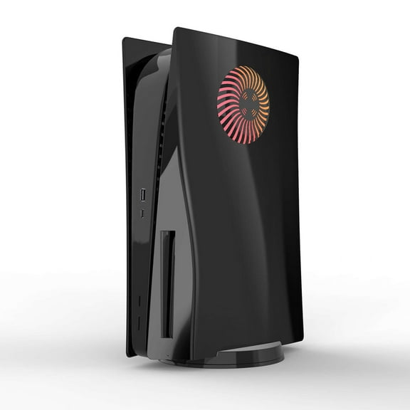 Cover Plates Electroplated for PlayStation 5 Disc Edition, Plastic Faceplates with Vented Design, Shell Plates for PS5 Console, Anti-Scratch, Dustproof-Black