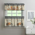 thumbnail image 6 of Fall Pumpkin Kitchen Curtains Valances and Tiers Set for Windows, Autumn Gnome Buffalo Plaid Bathroom Window Curtain Valance 3 Piece Sets,Thanksgiving Kitchen Decor for Living Room,54''''x 24'''', 6 of 6