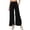 Black, variant on Women's Effortless Wide Leg Casual Pants with Front Slits Minimalist Everyday Trousers for Work and Leisure Comfort