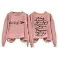 thumbnail image 4 of Clearance! Yajing Oversized Sweatshirt for Women God Says I Am Sweatshirt for Women Winter Sweatshirt Cold Crewneck Sweatshirt Sweatshirt for Women Pink M, 4 of 4