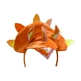 thumbnail image 4 of Adult Triceratops Dragon 3 Horn Dinosaur Headband Tail Costume Accessory Set (Orange), 4 of 5