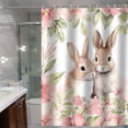 thumbnail image 3 of Easter Bunny Egg Shower Curtain, Waterproof Bathroom Wet Dry Separation Partition, Standard Size Washable Home Decor, 3 of 5