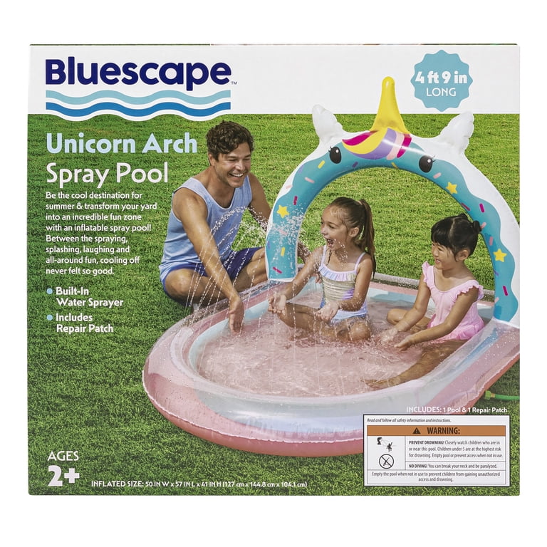 INTEX Unicorn Inflatable Pool With Detachable Roof & Water Sprayer – For Kids, 254x132x109 Cm