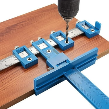 Tonatita Cabinet Hardware Jig Tool, Adjustable Punch Locator Drill Template Guide, Multifunctional Woodworking Aids Wood Drilling Dowelling Guide For Installation of Handles Knobs on Doors And Drawer