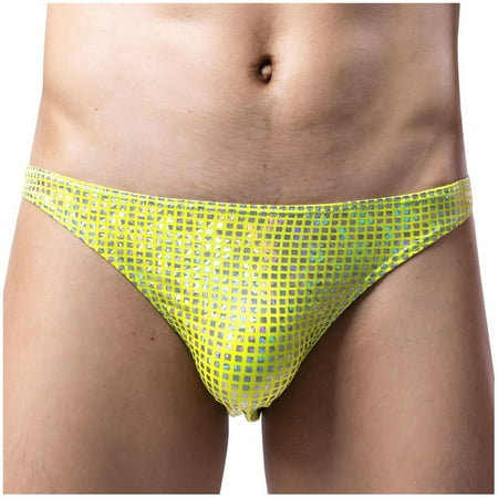 Savings Clearance RbCulf Men Colorful Glossy Panty Low Waist Briefs Bulge Pouch G-String Nightclub Clothing Clubwear Underpants Sale Clearance Valentine s Day Gifts