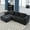 Black, variant on MOONMISS Chenille Upholstered Modern Modular L-shaped Sectional Compression Sofa with 3 Pillows-Beige