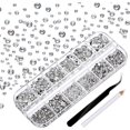thumbnail image 1 of Clear Rhinestones, 6 Sizes Flatback Rhinestones, Crystal Nail Art Rhinestones, Nail Art Gems with Picking Tweezer and Pen, 1 of 7