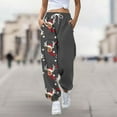 thumbnail image 2 of Zhuashum Christmas Sweatpants Women Autumn And Winter Cartoon Printed High Waisted Elastic Lace Up Athletic Sweatpants With Pockets Fashion Gift Black Xl, 2 of 5