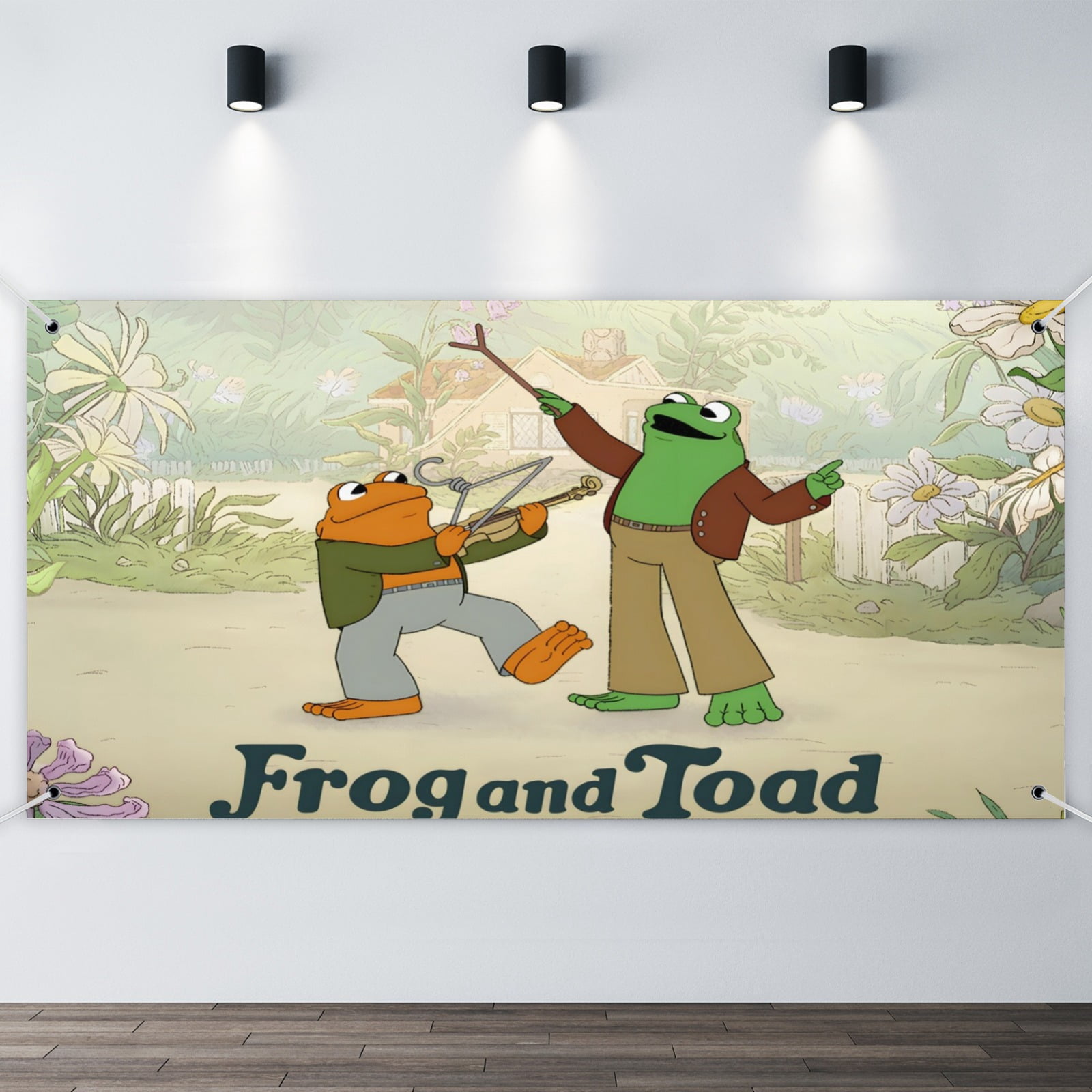 Frog and Toad-Theme Backdrops Banner Birthday Party Decor Supplies Personalized Party Backdrop Decoration,5x3ft（150x90cm）
