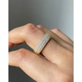 thumbnail image 3 of 2Ct Round Lab Created Diamond Half Eternity Wedding Band 14K Yellow Gold Plated, 3 of 5