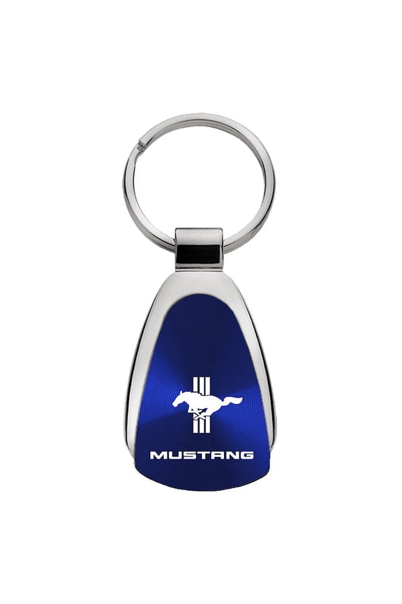 Mustang Tri-Bar Blue Teardrop Key Fob