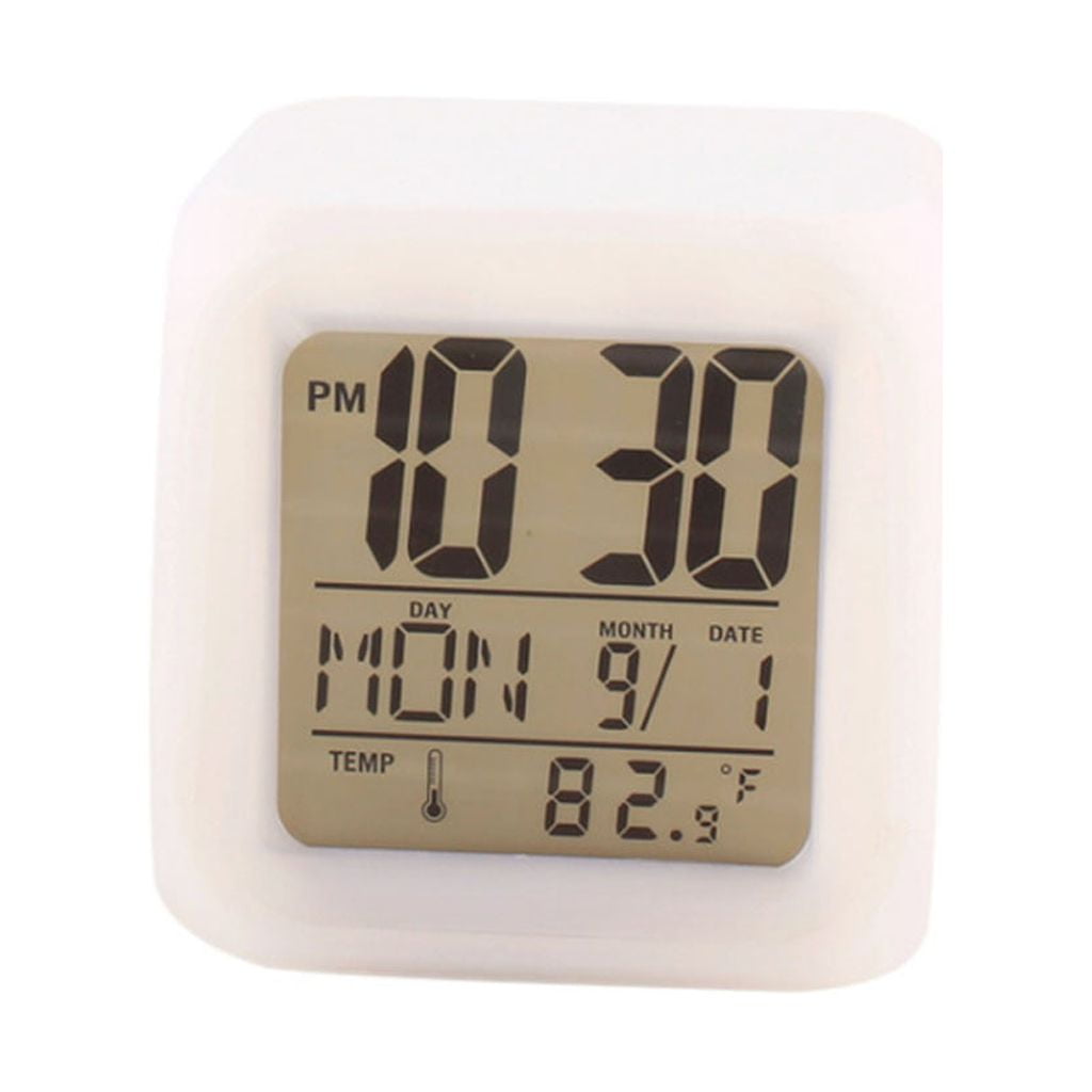 Digital Alarm Clocks with Snooze, 7 Color Changing Night Light, Wake Up Digital Clock for Room Decor, Temperature, Holiday Gift