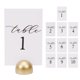thumbnail image 1 of Hanna Roberts Letreros modernos cursivos para números de mesa con soporte redondo para bodas, recepciones, restaurantes, eventos, fiestas, 4 x 6 pulgadas (juego de 10 1-10 dorados), 1 of 1