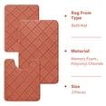 thumbnail image 3 of CHAKME Set of 3 Absorbent Memory Foam Bath Mat Set Bathroom Rugs, Rustic Lattice orange, Large 20"x32", Small 17"x24", Contour 24"x20", 3 of 8