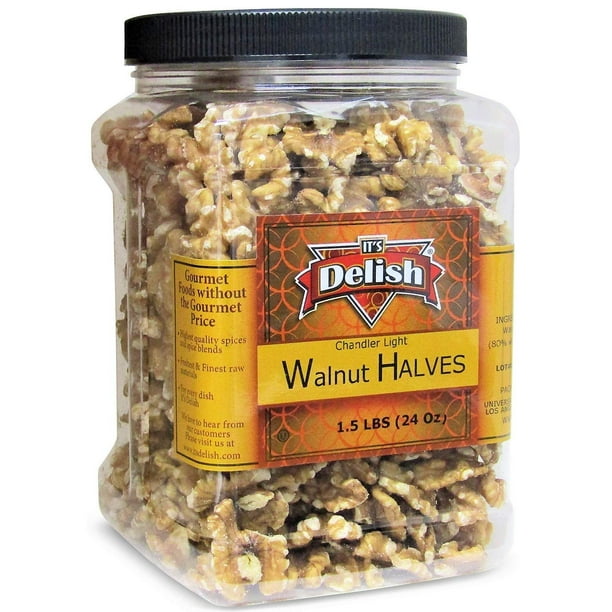 Premium Chandler Raw Walnuts Halves by Its Delish, 24 oz (1.5 lb ...