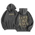 thumbnail image 3 of Love Jesus Hoodies for Men Christian Bible Verse Pullover Sweatshirt Casual Relaxed Fit Dark Gray XL, 3 of 5