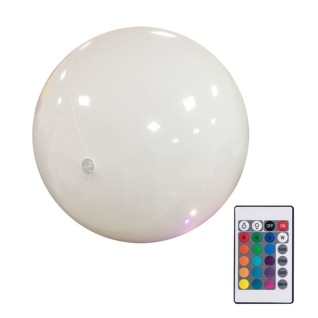 Pool Toy Glow Beach Ball 16 Inch Inflatable Led Light Up With Remote Control Water Play Summer Decor Party Accessory