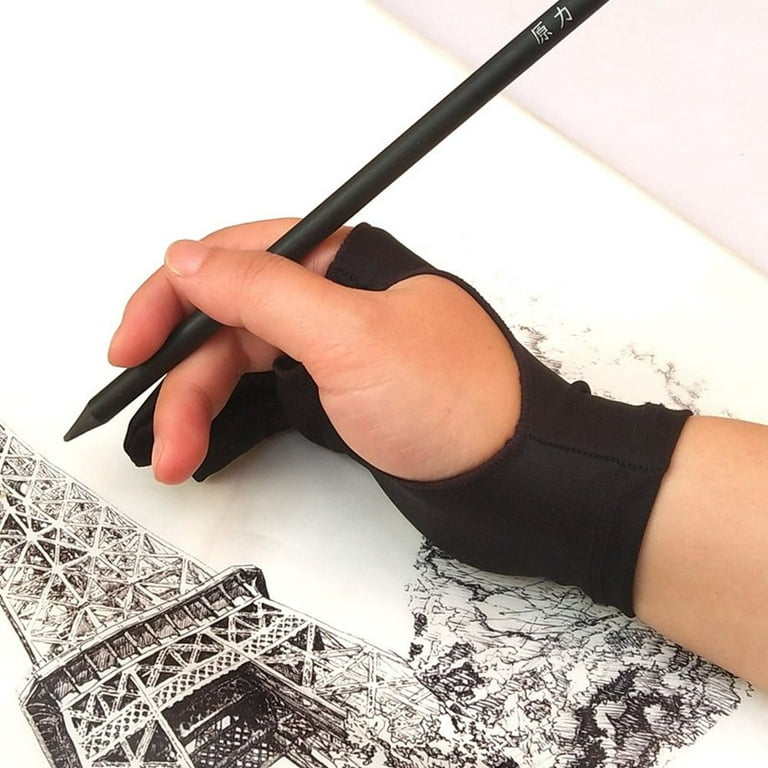Absorb Sweat Tablet Capacitor Pen Touch Sketch Art Painting Glove Two  Fingers One Finger Anti-mistouch Glove L C 