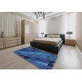 thumbnail image 5 of Ahgly Company Machine Washable Indoor Square Abstract Blueberry Blue Area Rugs, 3' Square, 5 of 7
