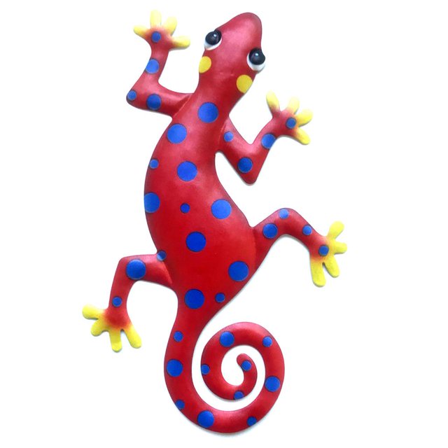 Decoración De Arte De Pared De Gecko De Metal Escultura Colgante Al Aire Libre Para El Dormitorio En Casa Sala De Estar Jardín De Oficina matsuzay HA043467-05