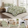 thumbnail image 6 of King Quilt Set 96''x106'', Sage Green Geometric Lightweight Summer Bedspread Coverlet Set with 2 Pillow Shams, Modern Morocco Abstract Art Breathable All Season Quilt Bedding for Bedroom/Guest Room, 6 of 9