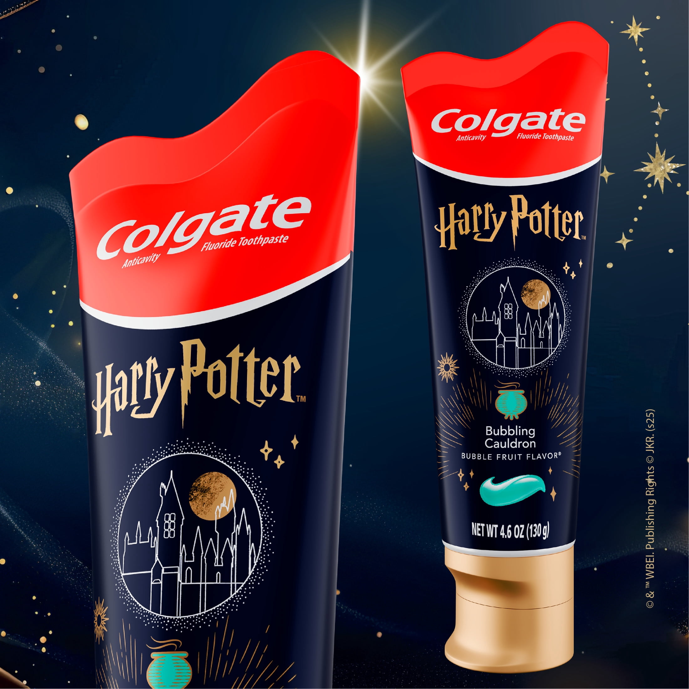 (12 pack) Colgate Harry Potter Kids Toothpaste with Fluoride, Bubblegum Bubbling Cauldron, 4.6 oz