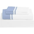 thumbnail image 2 of DNG Creations 4 Piece Two Tone Sheet Set 100% Egyptian Cotton, 800 Threads Count - 8 Inch Deep Pocket ( Solid White/Light Blue - Twin XL ), 2 of 4