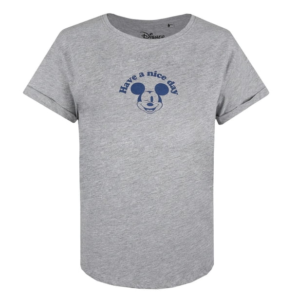 Disney - Camiseta Have A Nice Day para Mujer (Gris Jaspeado)