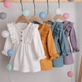 thumbnail image 3 of Douhoow 1-6Y Toddler Baby Girls Dress Vintage Ruffles Long Sleeve Dress Girls Spring Dress, 3 of 7