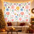 thumbnail image 3 of Floral Mushroom Pattern with Ladybugs, Cheerful Cottagecore Style for Mushroom Lovers, Botanical Wall Decor Birthday Gift, Tapestry Wall Hanging for Bedroom and Dorm, 3 of 7