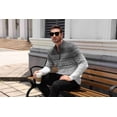 thumbnail image 4 of COOFANDY Mens Quarter Zip Pullover Sweaters Casual Slim Fit Knit Texture Sweater Fair Isle Pattern, 4 of 7