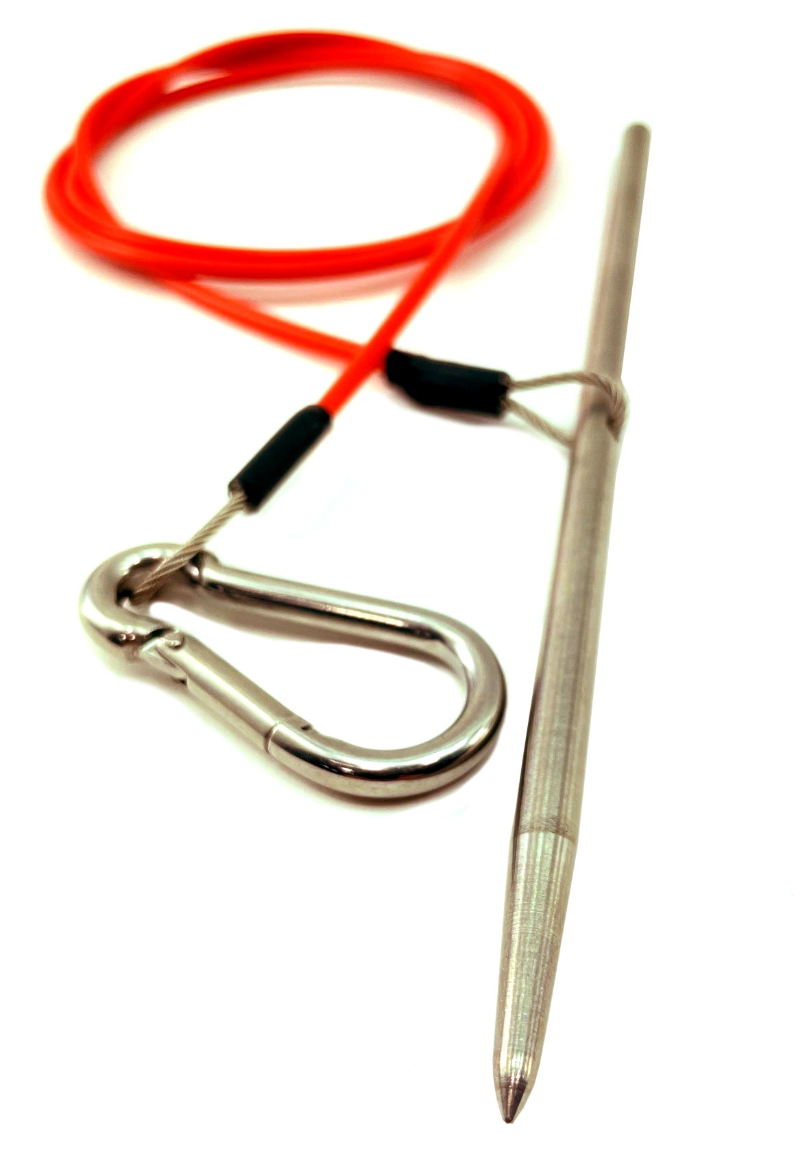 Fish Stringer for Spearfishing with Coated Stainless Steel Cable and Heavy Duty Carabiner