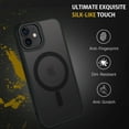 thumbnail image 6 of for iPhone 12 Pro Case, iPhone 12 Case Magnetic[Compatible with Magsafe], Translucent Matte Back Anti-Scratch Full Body Protective Cover Shockproof Phone Case for iPhone 12/12 Pro 6.1", Black, 6 of 8