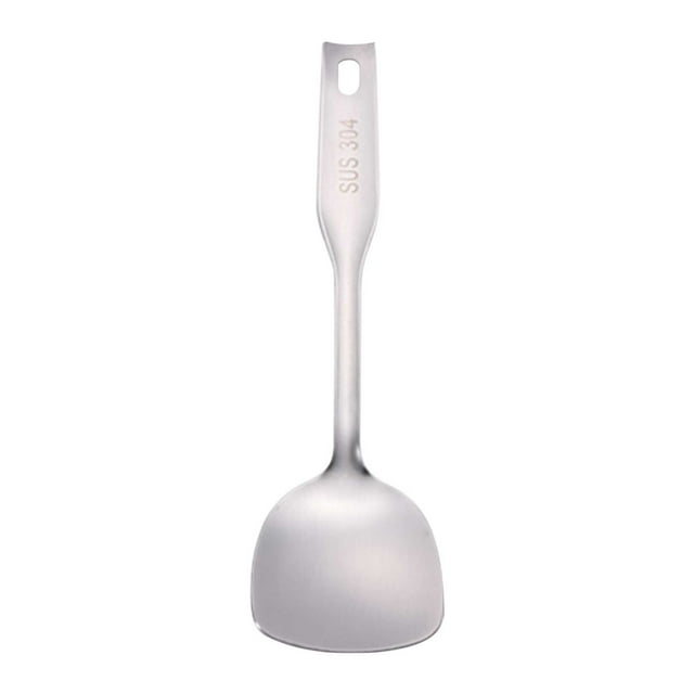 Kyusrd Mini Ensemble de Cuisson en Acier Inoxydable 304 - Louche Polie et Cuillère et Spatule Ajourées