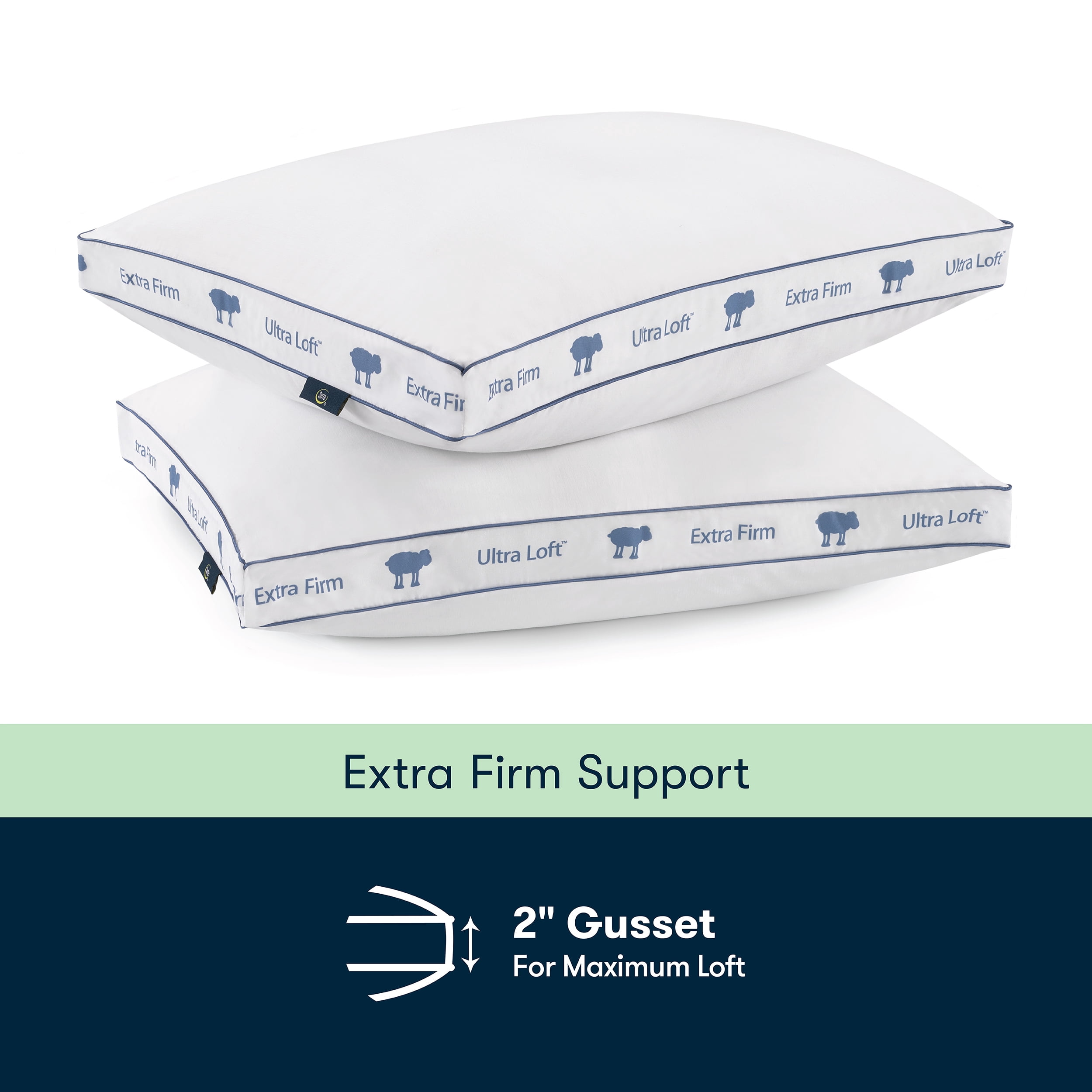 Sertapedic Ultra Loft Standard/Queen Bed Pillow, Extra Firm Support
