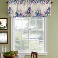 thumbnail image 4 of 2 Pack Valances for Windows, Blue Purple Flowers Window Valances for Living Room/Bedroom/Bathroom, Spring Seasonal Botanical Florals Light Filtering Kitchen Curtain Valance 42"W x18" L, 4 of 9