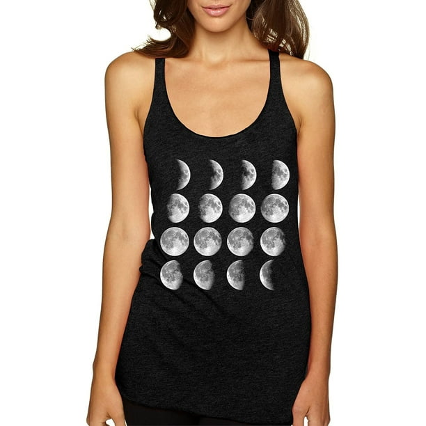 Womens Triblend Racerback Tank Top Moon Phases Tops Shirt S