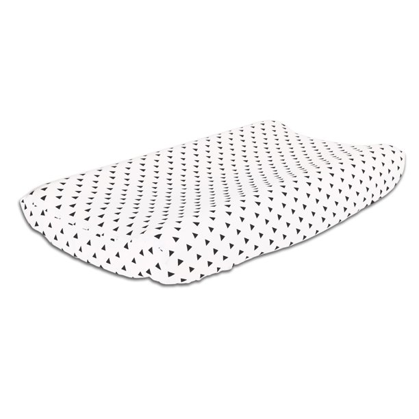 The Peanut Shell Baby Contoured Changing Pad Cover Black on White