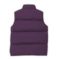 thumbnail image 4 of Men's Lightweight Packable Insulated Puffer Vest Outerwear Quilted Sleeveless Vest Stand Collar Solid Color Vest Jacket Winter Padded Casual Zipper Streetwear for Golf Running Outdoor,Purple 3XL, 4 of 6