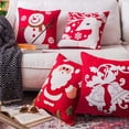 thumbnail image 4 of Funda de almohada navideña de algodón, lino, Snowflacke, muñeco de nieve, funda de almohada para decoración de festivales de Navidad, Santa tholdsy HA000472-03B, 4 of 7