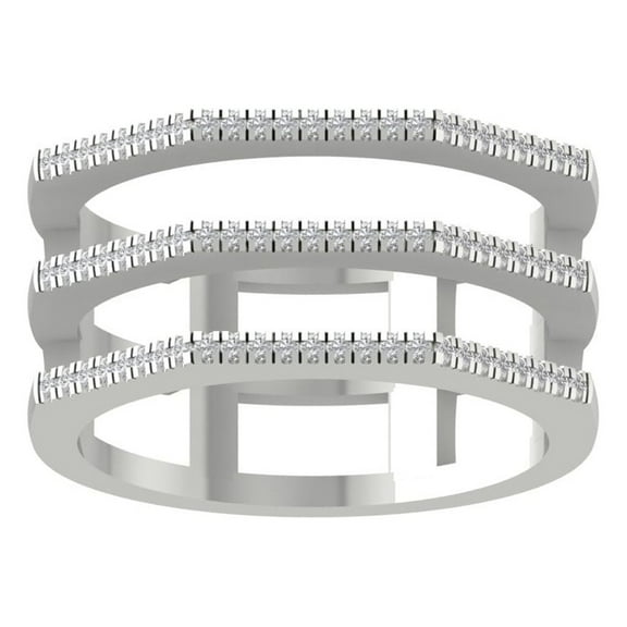 Araiya 14K White Gold Round Diamond Fashion Band Ring (1/5 cttw, I-J Color, I2-I3 Clarity), Size 10