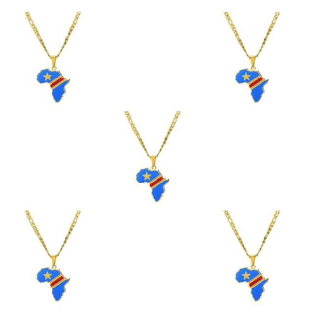 Maytalsory Lightweight And Comfortable Necklace Featuring Africa Map Pendant Statement Congo 5Set