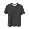 thumbnail image 7 of Women's Relaxed Fit Round Neck Short Sleeve Printed T Shirt Blouse Comfy Breathable Work Casual Daily Wear | CSEONE,Black L, 7 of 7