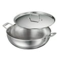 thumbnail image 5 of Tramontina Utsava 6.25-Quart Tri-Ply Clad Stainless Steel Kadai with Lid - Induction & Oven Safe, 5 of 14