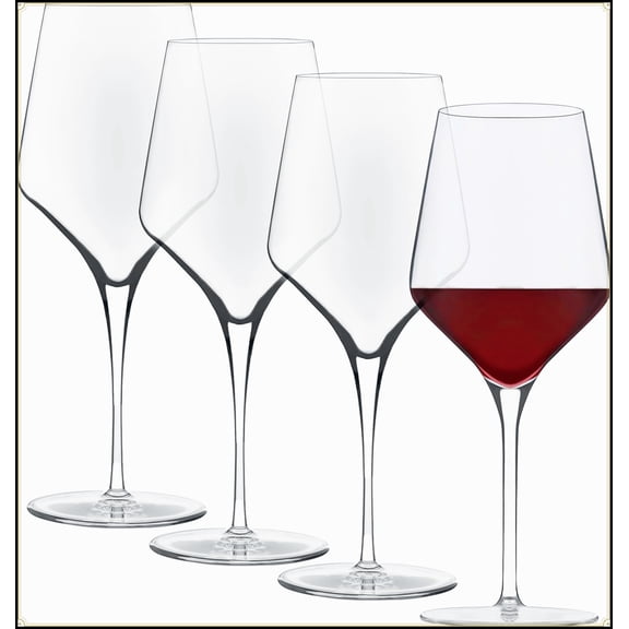 Elegant Modern Wine Glasses Set of 4, 16-Ounce, for Red and White Wines
