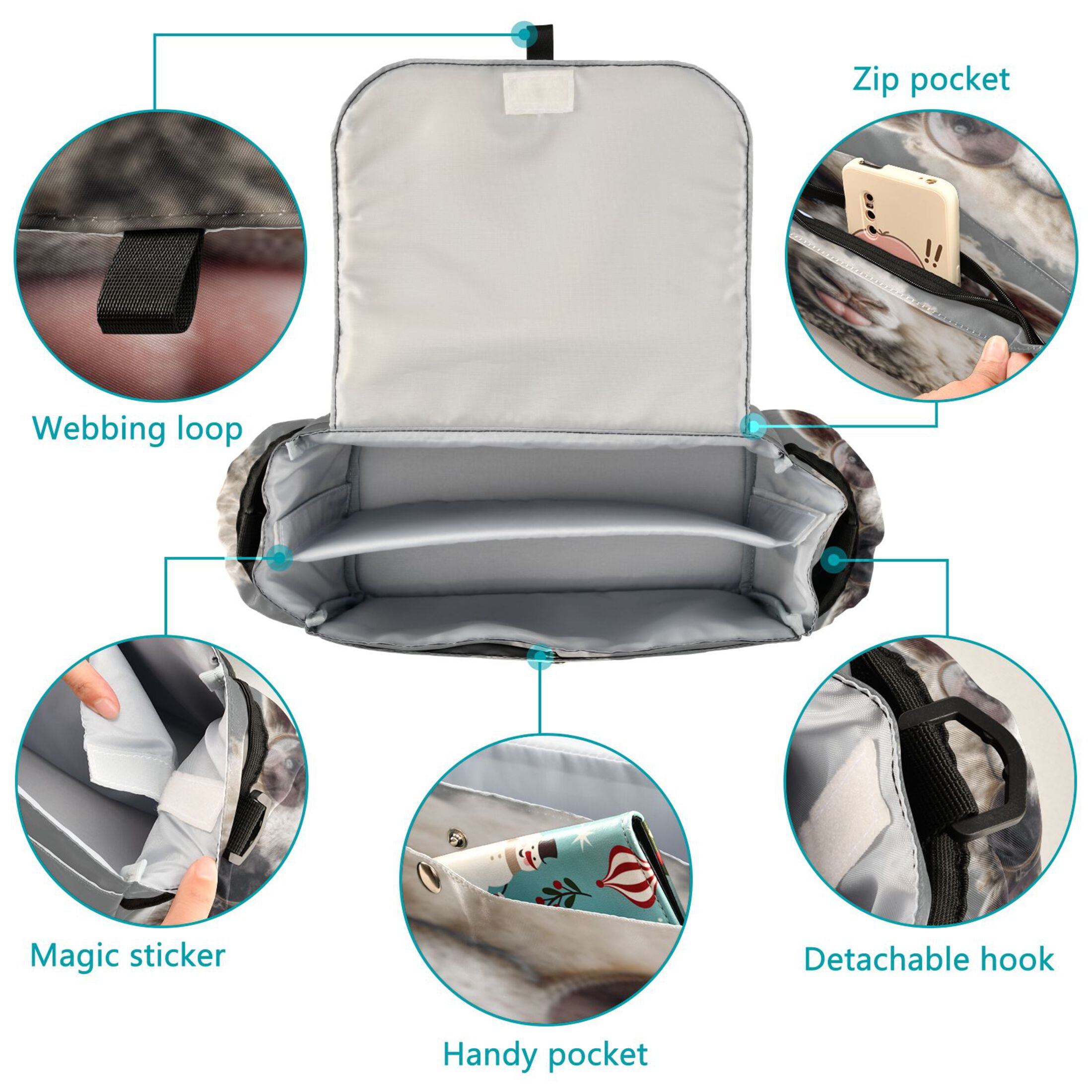 DIXRUYEE Stroller Organizer Glasses and Grin Printed