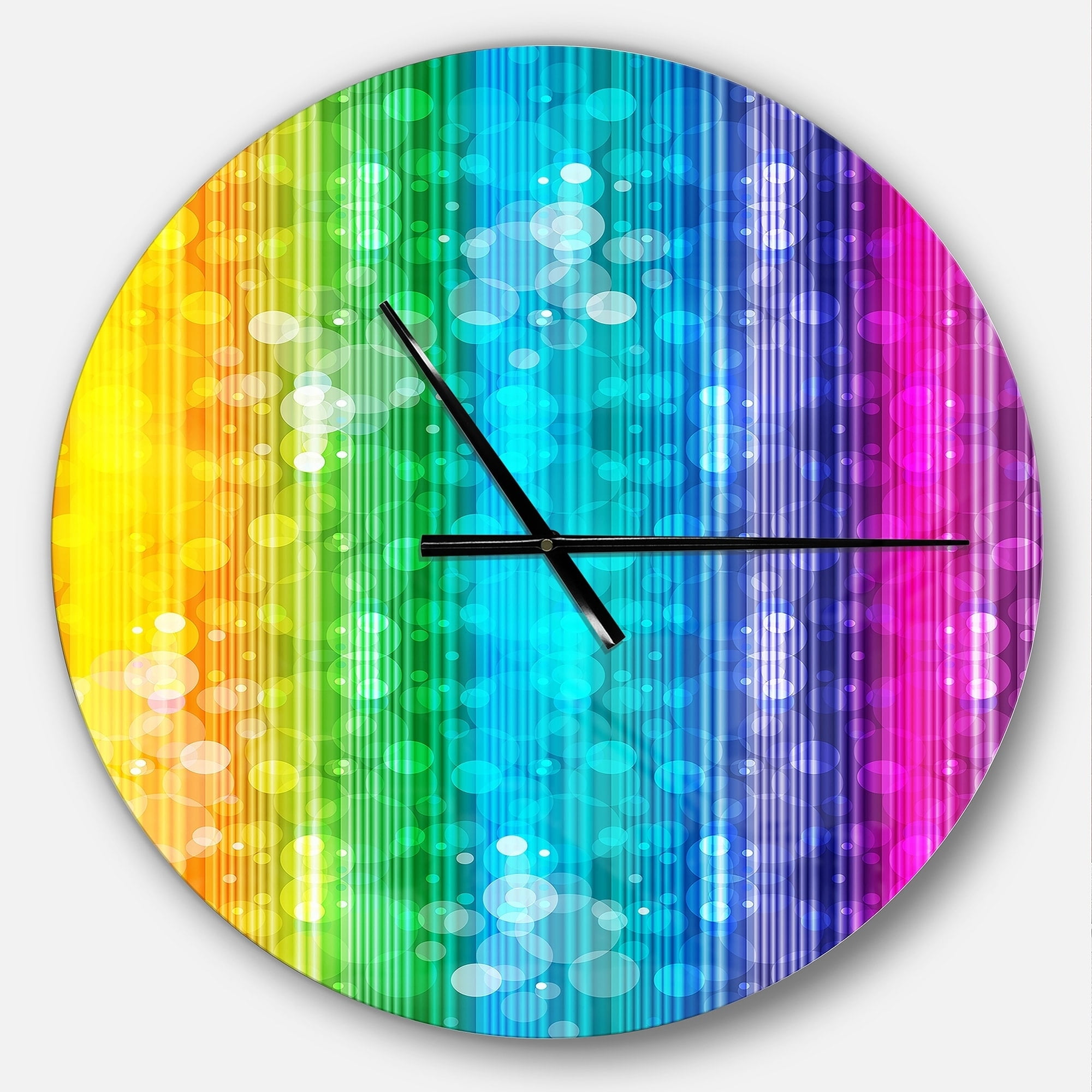 Designart 'Rainbow Effects Illustration ' Modern wall clock