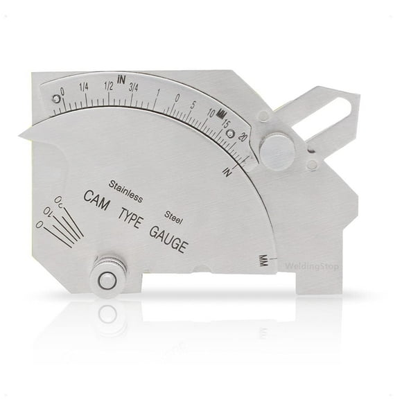 WeldingStop Bridge Cam Gauge Welding Fillet Throat Gage Welding Gauge MG-8 for Inspection of Welded Surface Weld Joints Bevel Angle Inch/mm Stainless Steel Weld Gage